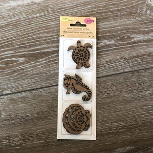 NIP 6 Laser Cut Outs Kraft Icons Sea Animals Craft Boards Turtle Seahorse Shell